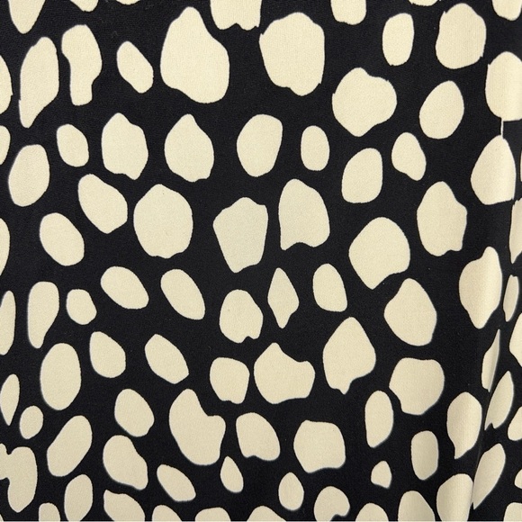 Y2K SMALL TUNIC TANK BLACK WHITE DOT PRINT GEM ACCENT STRETCH VNECK - Picture 10 of 10